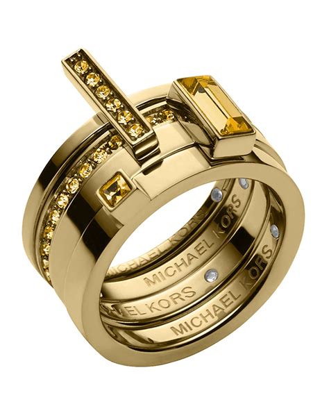 d ring gold michael kors|Michael Kors stackable rings.